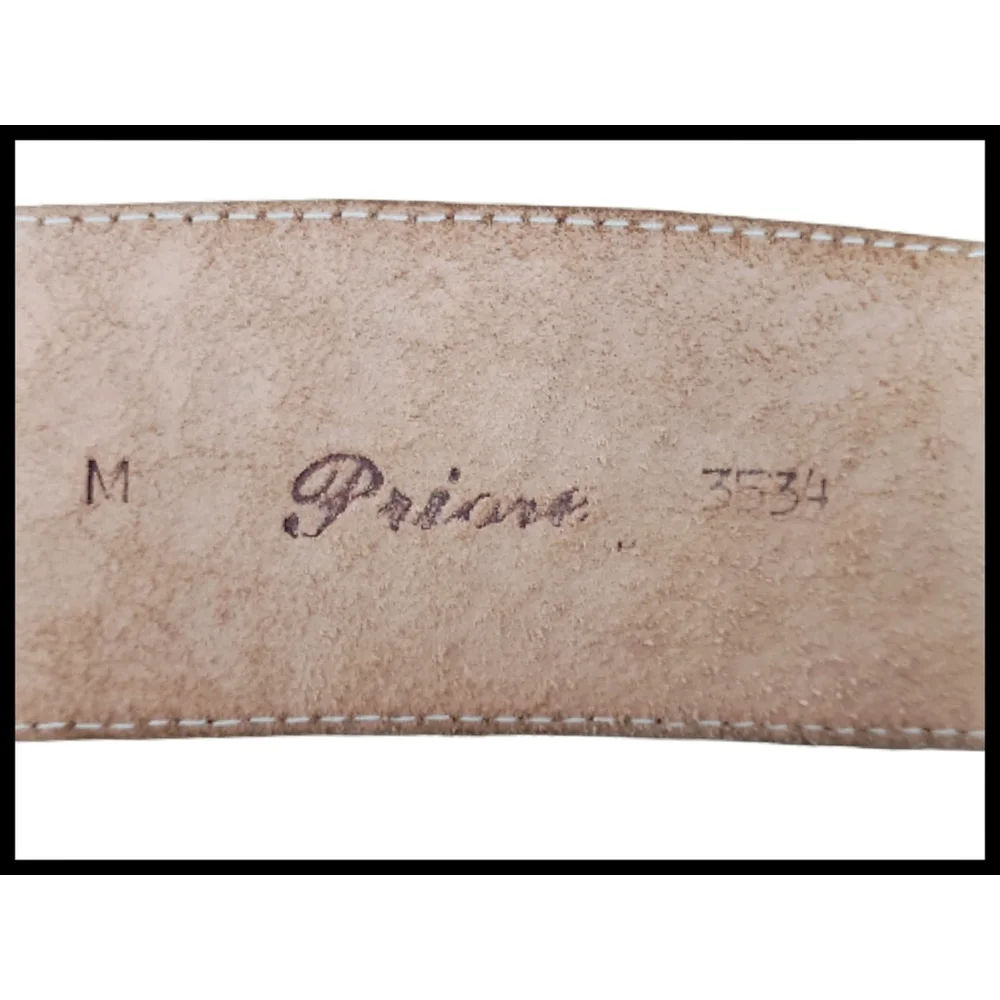 Vintage Priore 80s Wide Leather Slouch Belt Croc Texture Crescent Buckle Medium